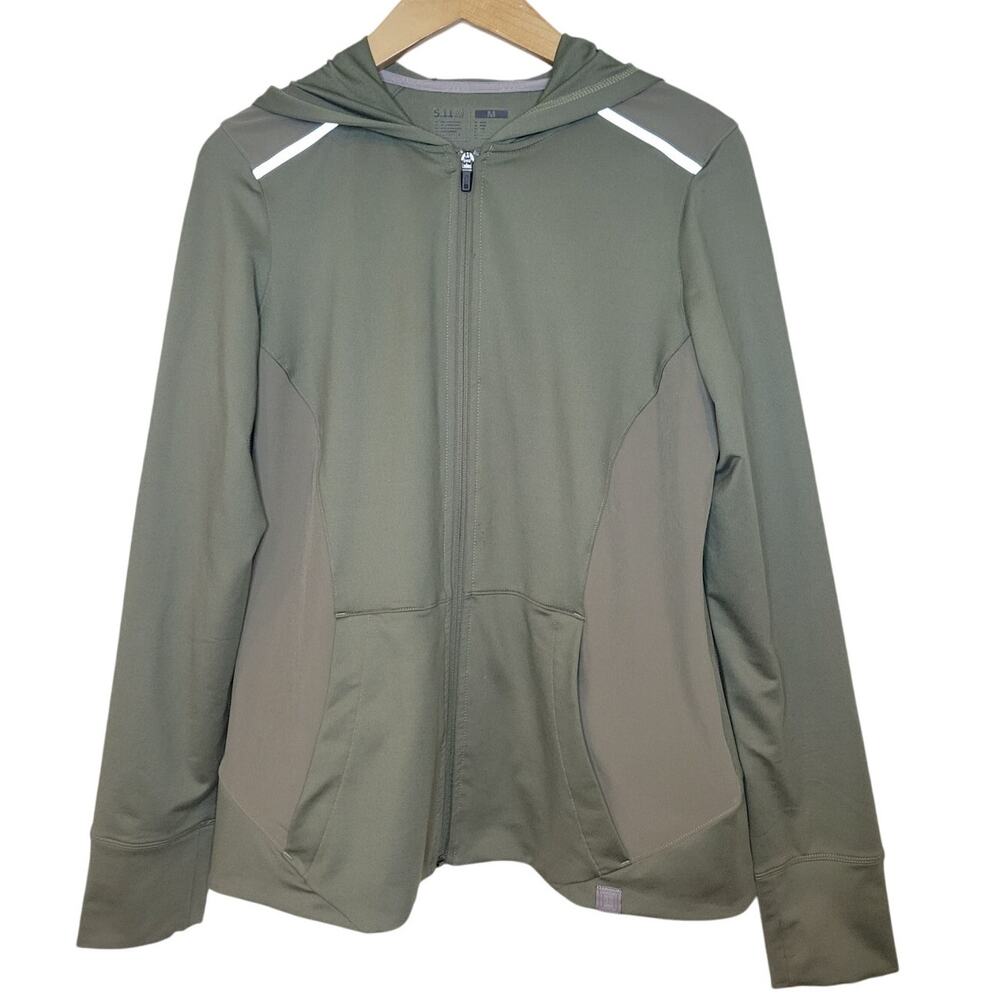 5.11 Medium Women's Zip up hooded jacket Army Green